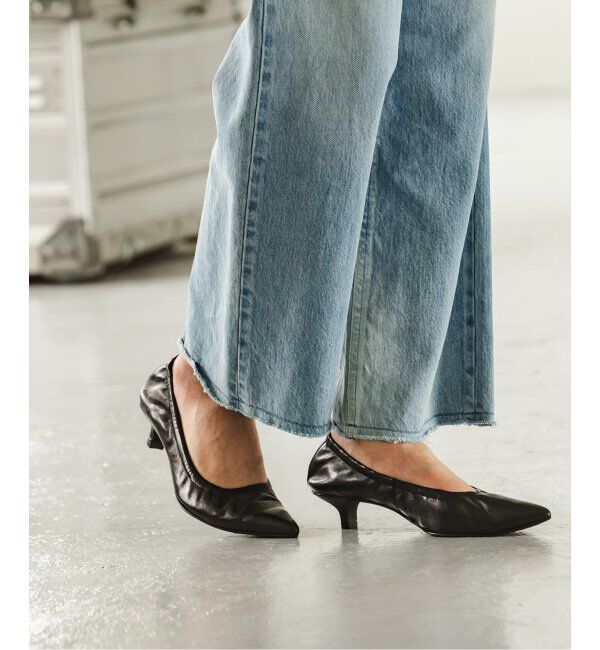 NOBLE「CORSOROMA9/コルソローマ ノーヴェ ギャザーヒールシューズ」|パンプス|ブラック