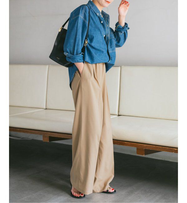 Spick and Span「《追加2》トロストレッチイージーパンツ」|スラックス|