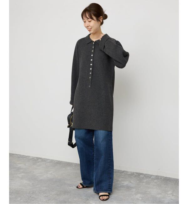 Spick and Span「ポロシャツチュニックニットワンピ」|ワンピース|