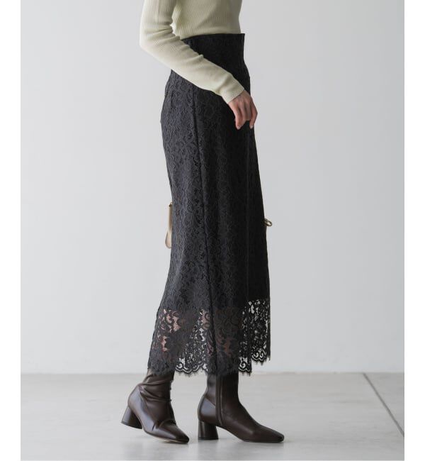 NOBLE「《追加 / WEB+一部店舗限定》リバーレースIラインスカート」|スカート|
