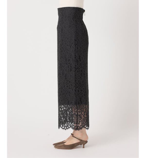 NOBLE「《追加 / WEB+一部店舗限定》リバーレースIラインスカート」|スカート|