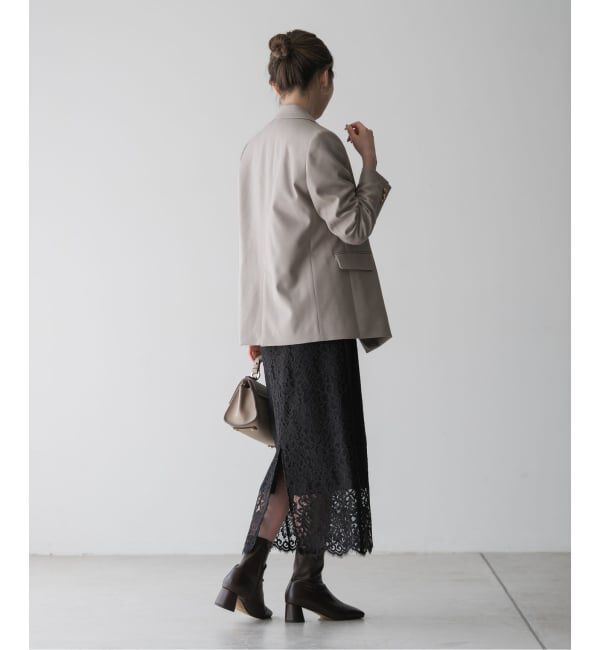 NOBLE「《追加 / WEB+一部店舗限定》リバーレースIラインスカート」|スカート|