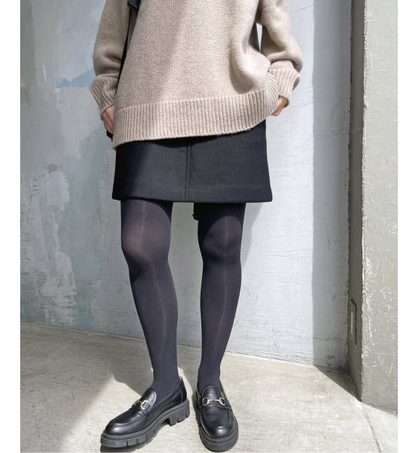 Spick and Span「《追加》メルトンAラインミニスカート」|スカート|ブラック