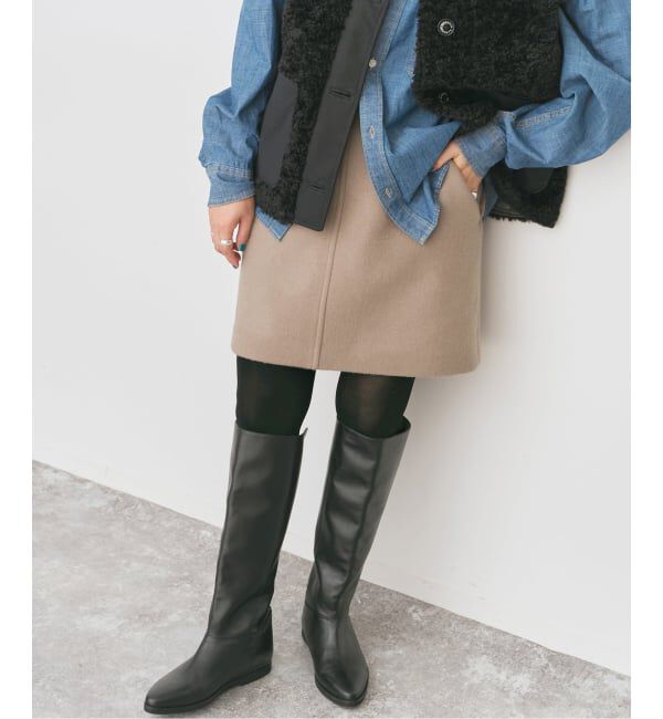 Spick and Span「《追加》メルトンAラインミニスカート」|スカート|