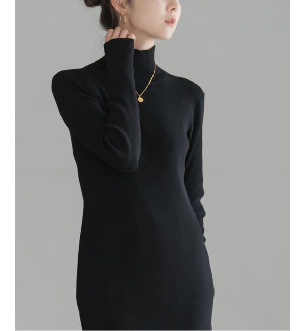 NOBLE「《WEB限定カラー・追加》RY/PLリブハイネックロングワンピース」|ワンピース|