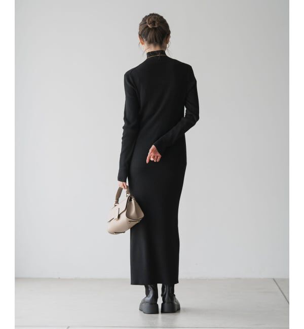 NOBLE「《WEB限定カラー・追加》RY/PLリブハイネックロングワンピース」|ワンピース|