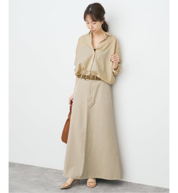 Spick and Span「《予約》ウォッシュドツイルナロースカート」|スカート|