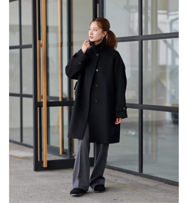 ラムウールMIX シャルムバルカラーコート　ブラック サイズ38 ≪追加≫ラムウールMIXシャルムバルカラーコート 4（FRAMeWORK