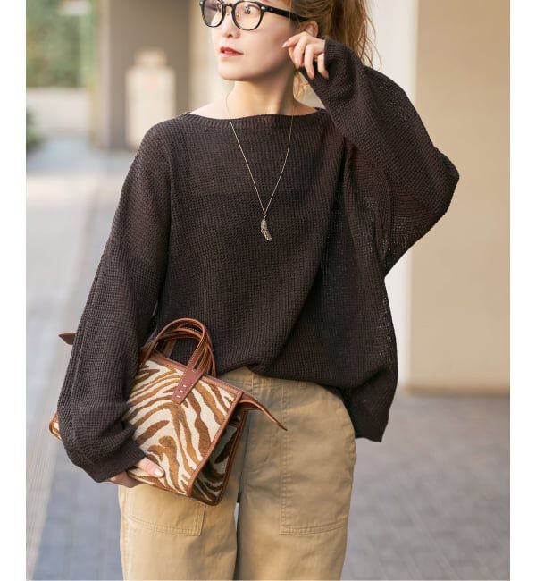 Spick and Span「《予約》コットンリネンギマリンクスルーズプルオバー」|ニット・セーター|