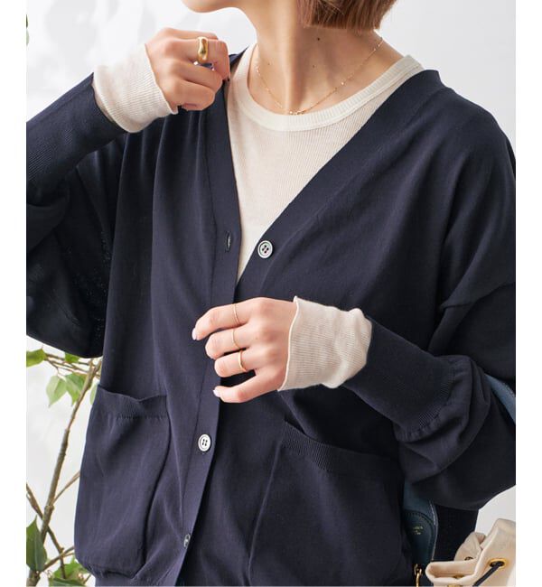 Spick and Span「《追加予約》コットンハイゲージカーディガン」|カーディガン|