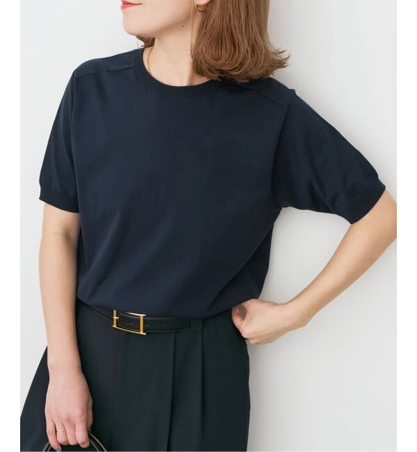 Spick and Span「《予約》18G CO/PE ハーフスリーブプルオーバー」|ニット・セーター|