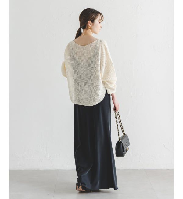 NOBLE「《WEB＆日本橋店限定・追加予約》ペーパーヤーン カノコBACK Vプルオーバー」|ニット・セーター|