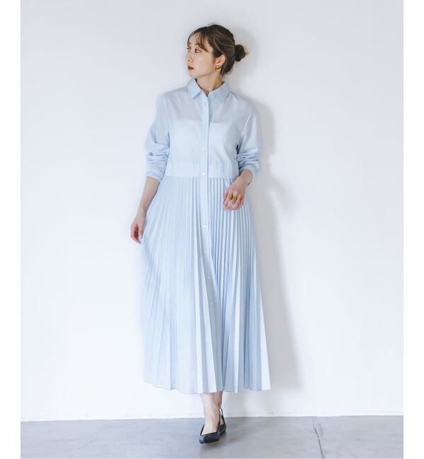 NOBLE「《追加予約》プリーツシャツワンピース」|ワンピース|