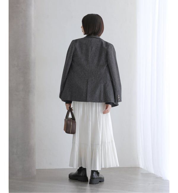  「【洗える】ローン箔加工ティアードスカート」|スカート|