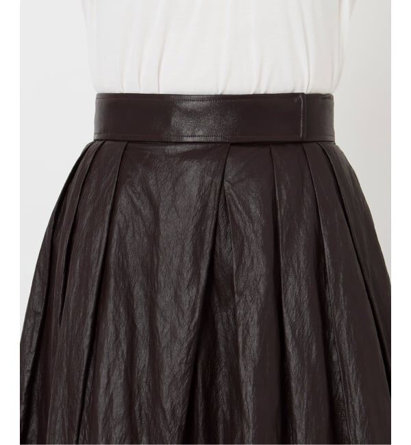  「【洗える】ウォッシャブルレザーライクスカート」|スカート|