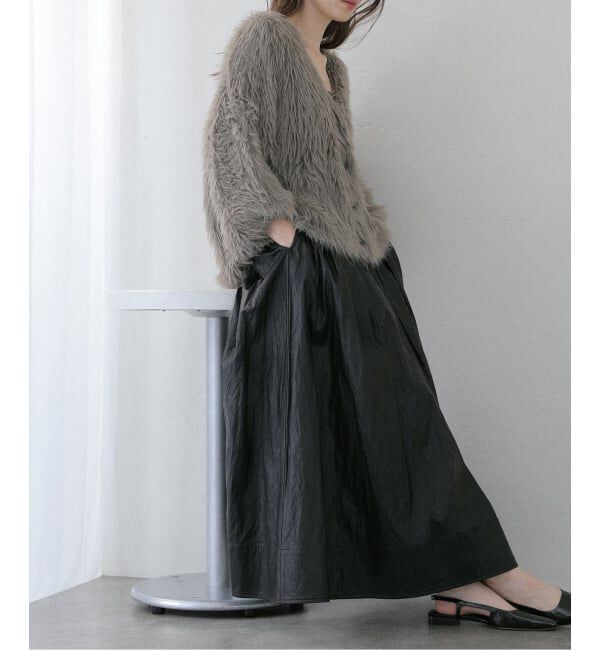  「【洗える】ウォッシャブルレザーライクスカート」|スカート|