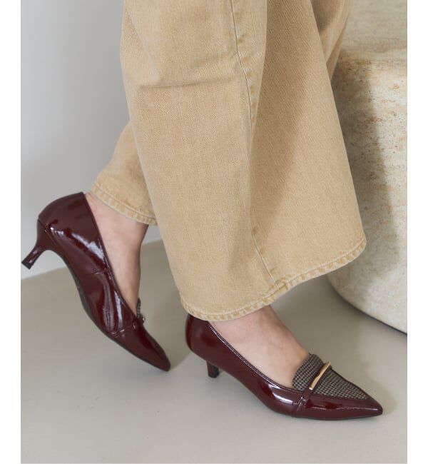  「5cmポインテッドローファーパンプス」|パンプス|ボルドー