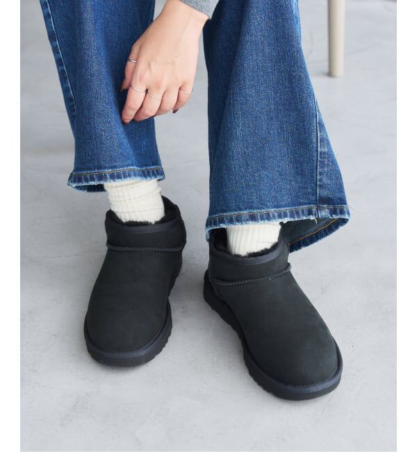  「UGG/アグ W CLASSIC ULTRA MINI」|ショートブーツ|ブラック