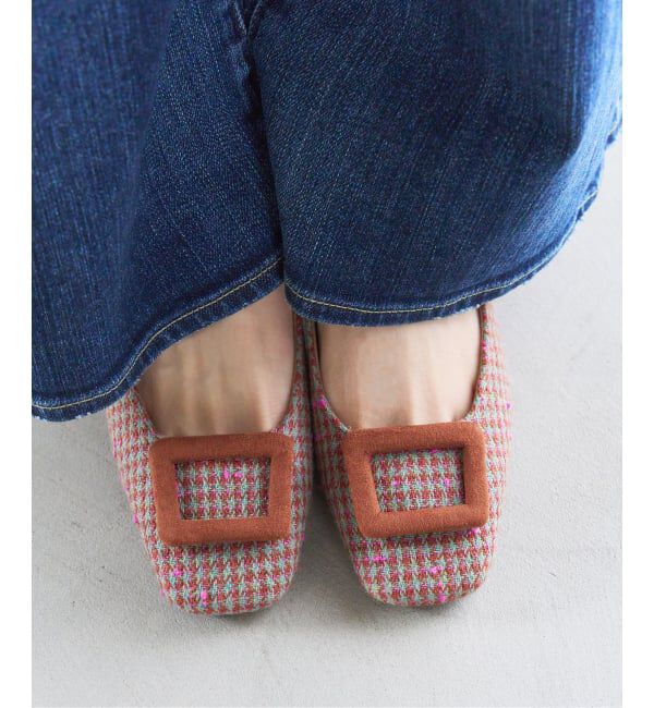  「4.5cmスクエアバックルパンプス」|パンプス|キャメル