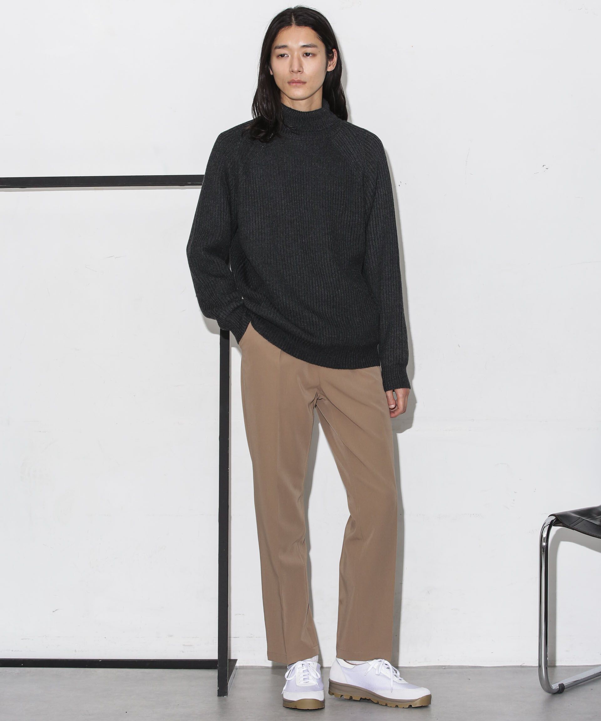 nano･universe「ベーシック畦編みタートルニット」|ニット・セーター|