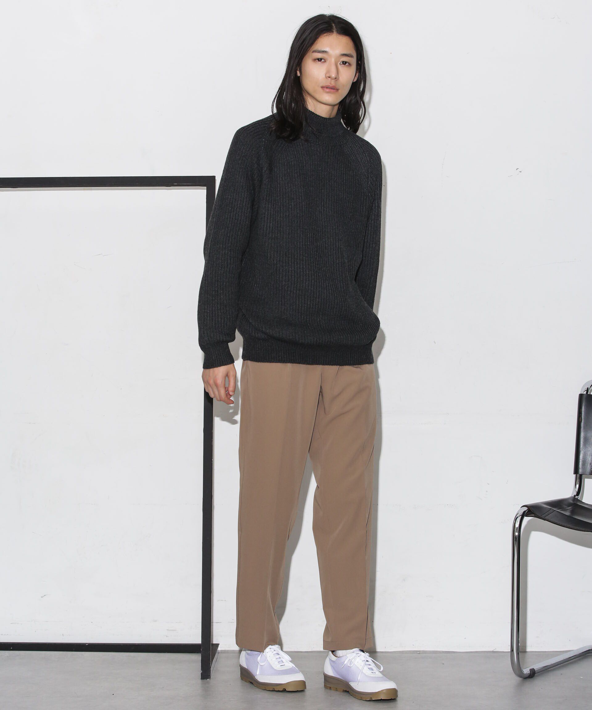 nano･universe「ベーシック畦編みタートルニット」|ニット・セーター|