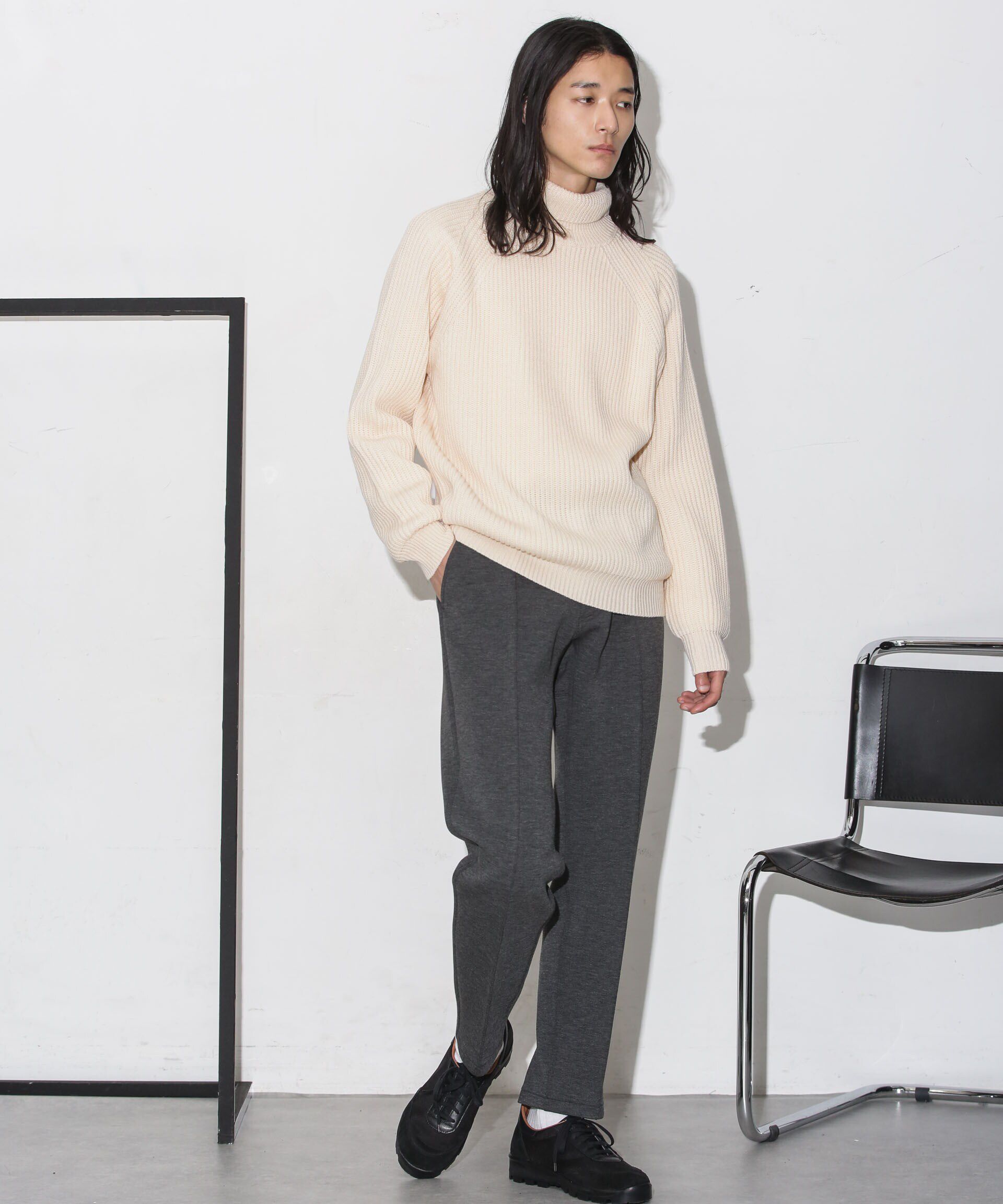 nano･universe「ベーシック畦編みタートルニット」|ニット・セーター|