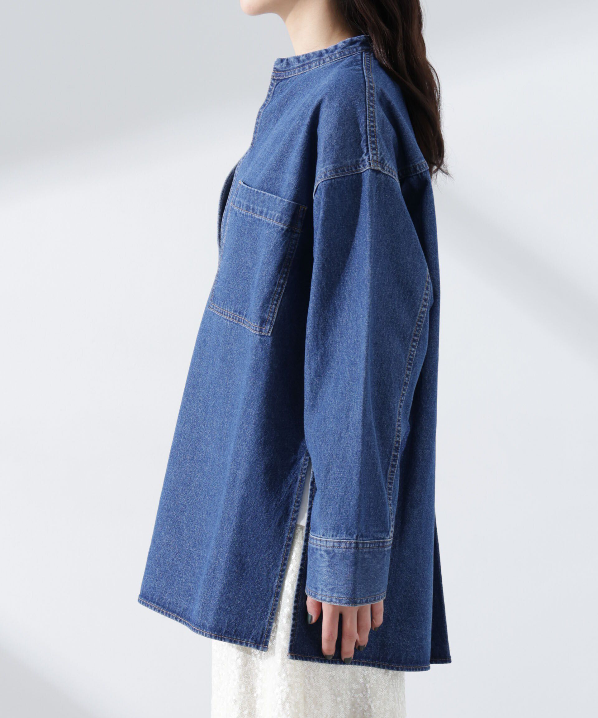 nano･universe「デニムポケットプルオーバー（セットアップ可）」|シャツ・ブラウス|