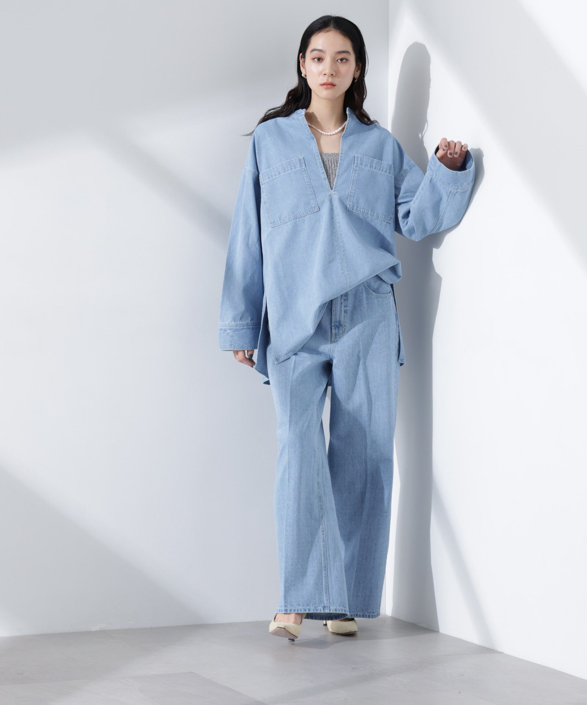 nano･universe「デニムポケットプルオーバー（セットアップ可）」|シャツ・ブラウス|