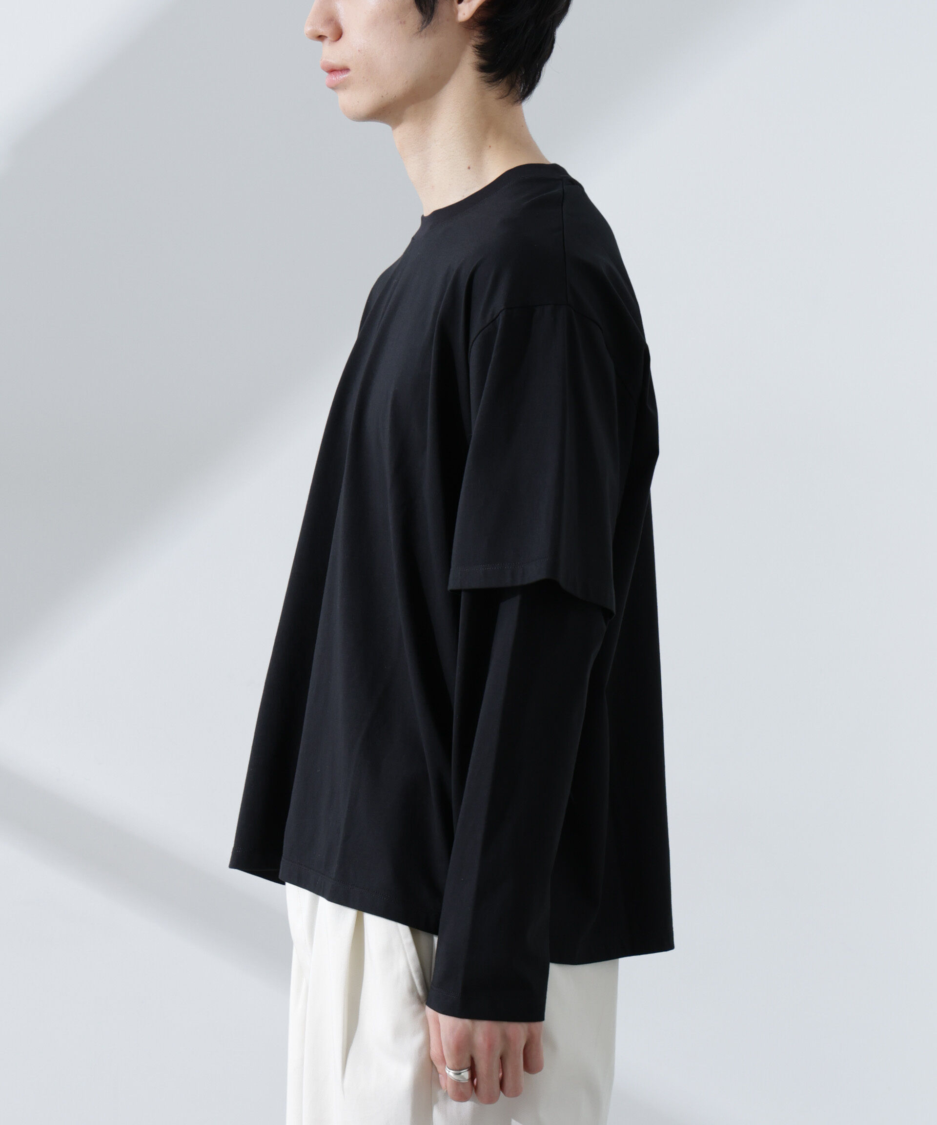 nano･universe「WEB限定/フェイクレイヤードTシャツ 長袖」|Tシャツ・カットソー|