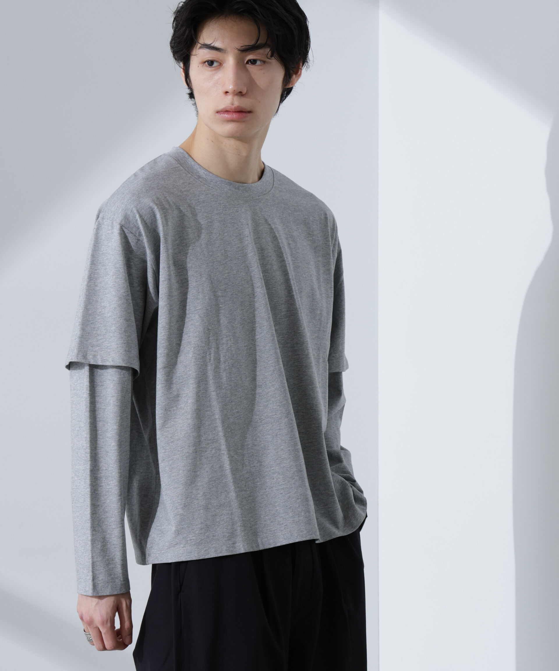 nano･universe「WEB限定/フェイクレイヤードTシャツ 長袖」|Tシャツ・カットソー|