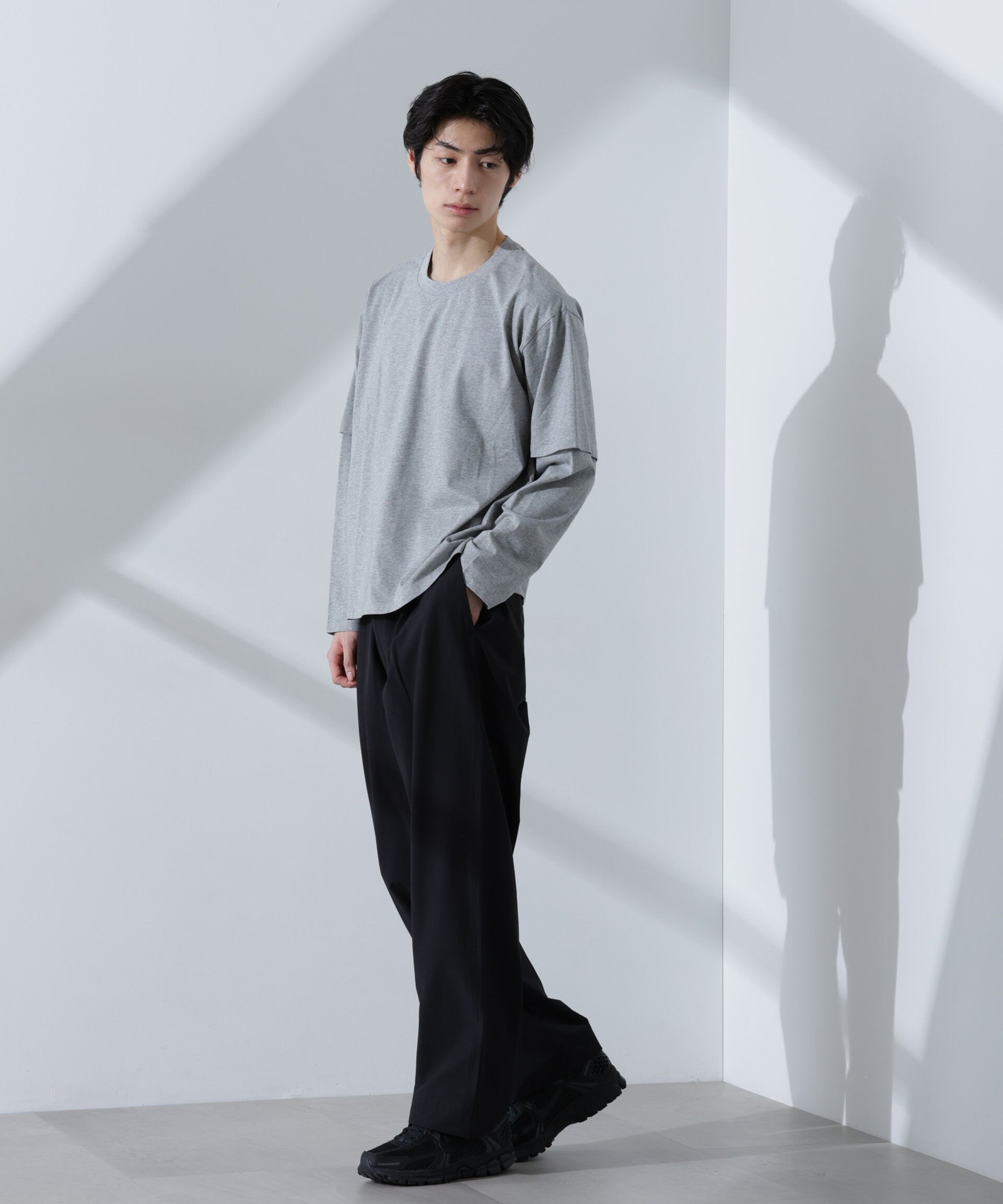 nano･universe「WEB限定/フェイクレイヤードTシャツ 長袖」|Tシャツ・カットソー|