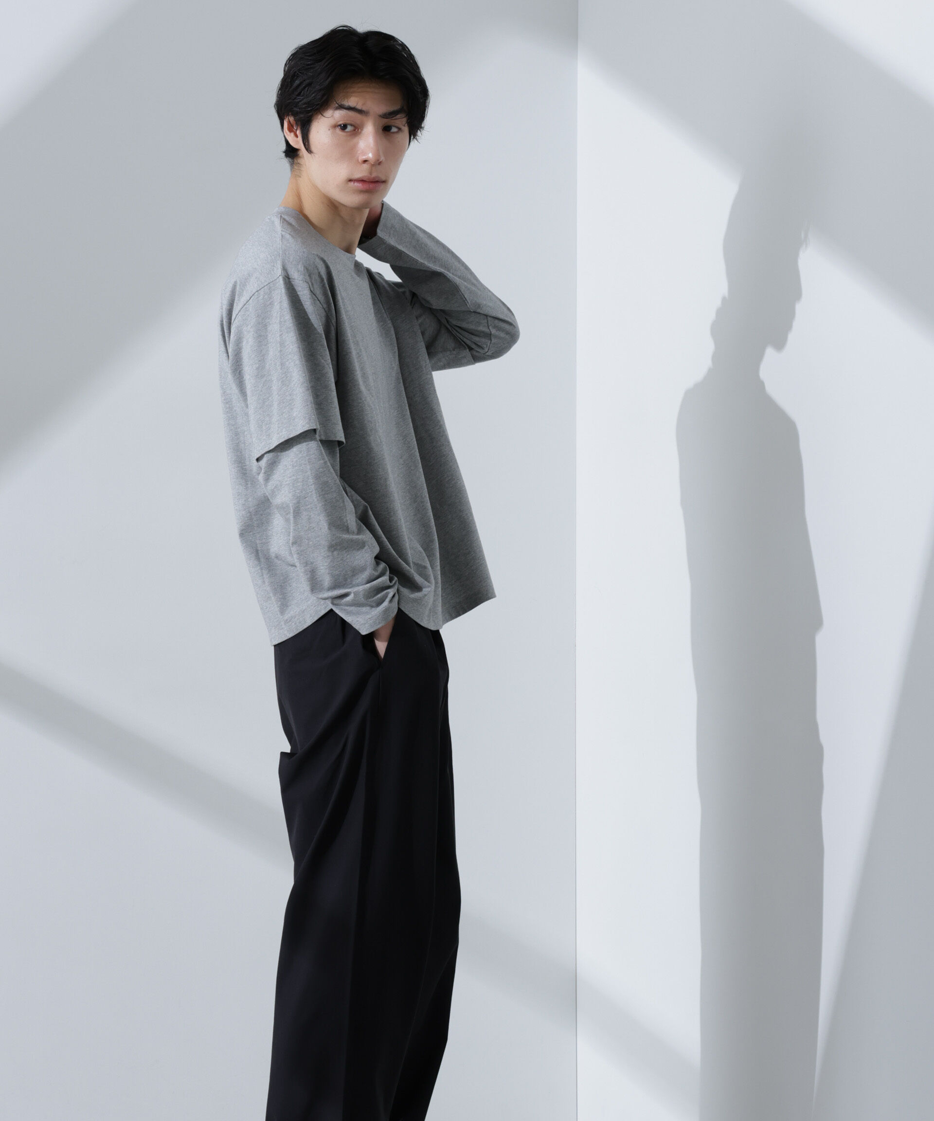 nano･universe「ストレッチワイドイージーパンツ(セットアップ可)」|チノ|