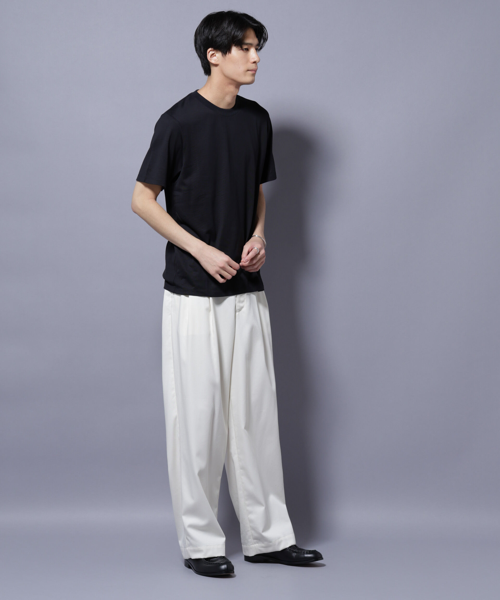 nano･universe「Anti Soaked(R) 汗染み防止 クルーネック レギュラーシルエットTシャツ」|Tシャツ・カットソー|