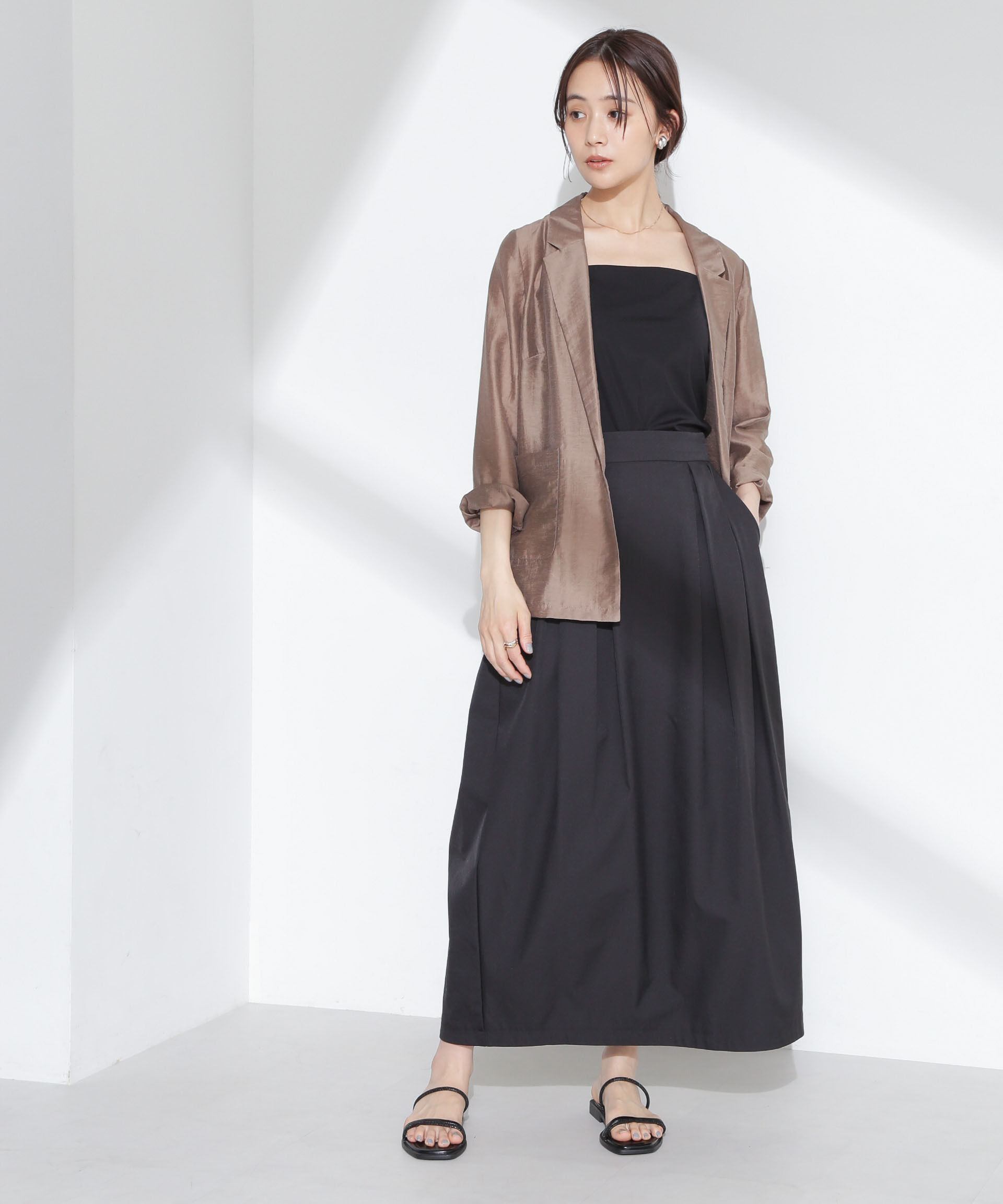 nano･universe「タックコクーンスカート」|スカート|