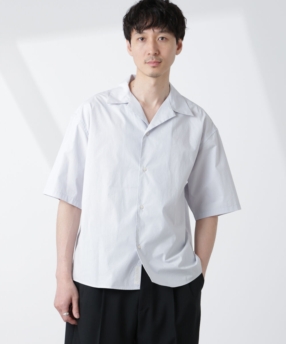 nano･universe「「大人のワイドシャツ」オープンカラー 半袖」|シャツ・ブラウス|L.ブルー1