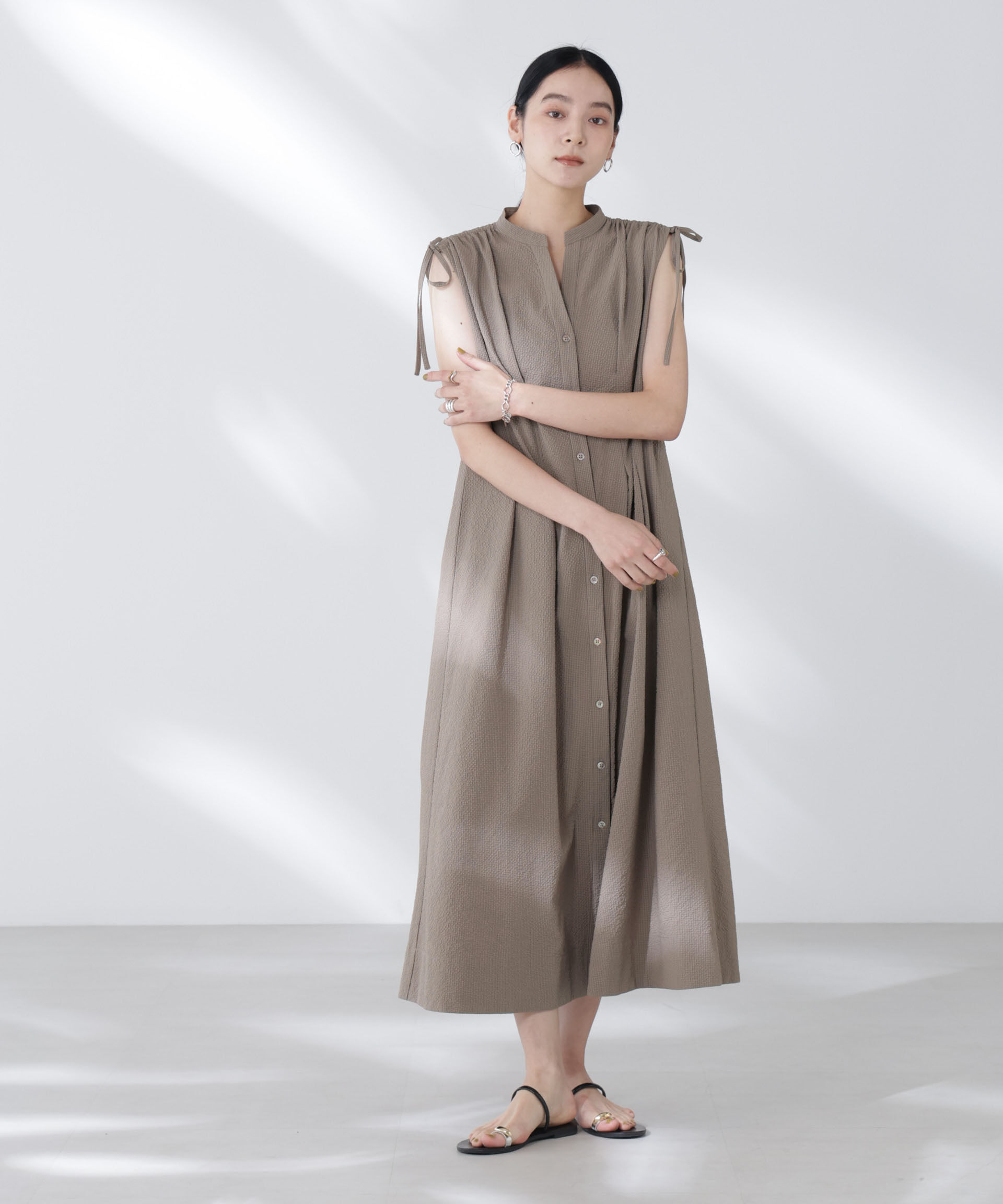 nano･universe「リボンドロストサッカーシャツワンピース」|ワンピース|