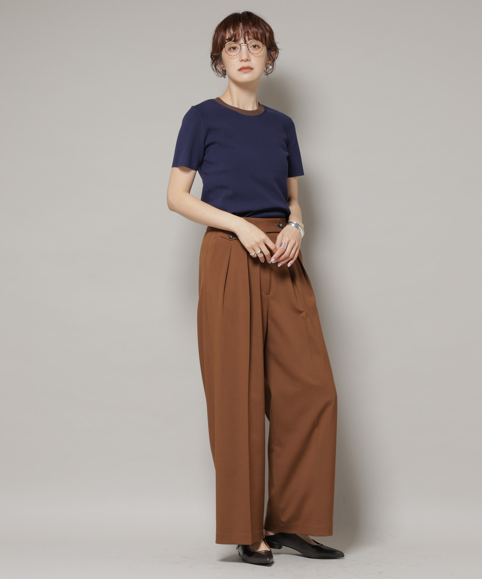 nano･universe「ドライウェザーストレッチ2タックワイドパンツ(セットアップ可)」|チノ|