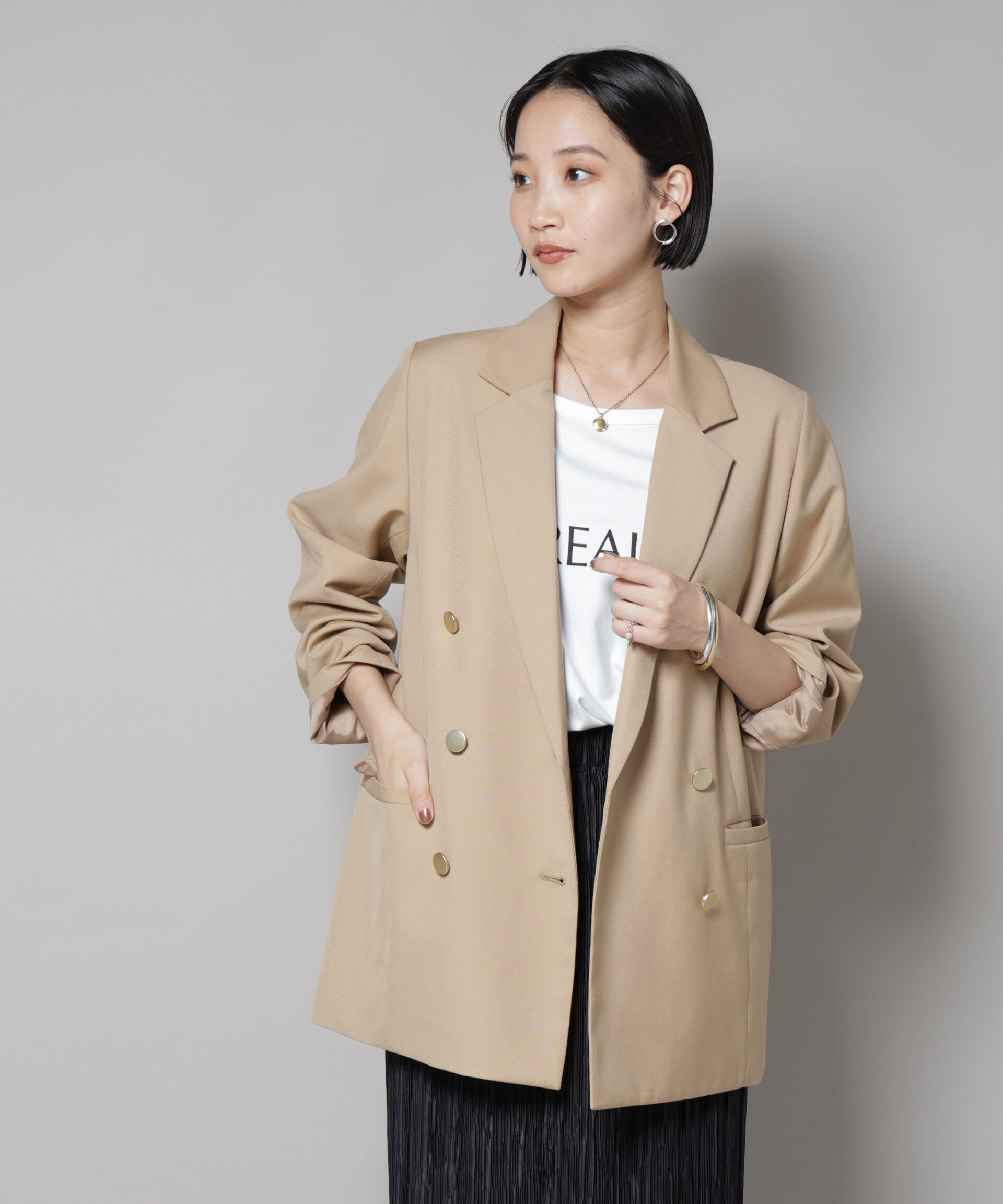 nano･universe「ダブルブレストジャケット」|テーラードジャケット|