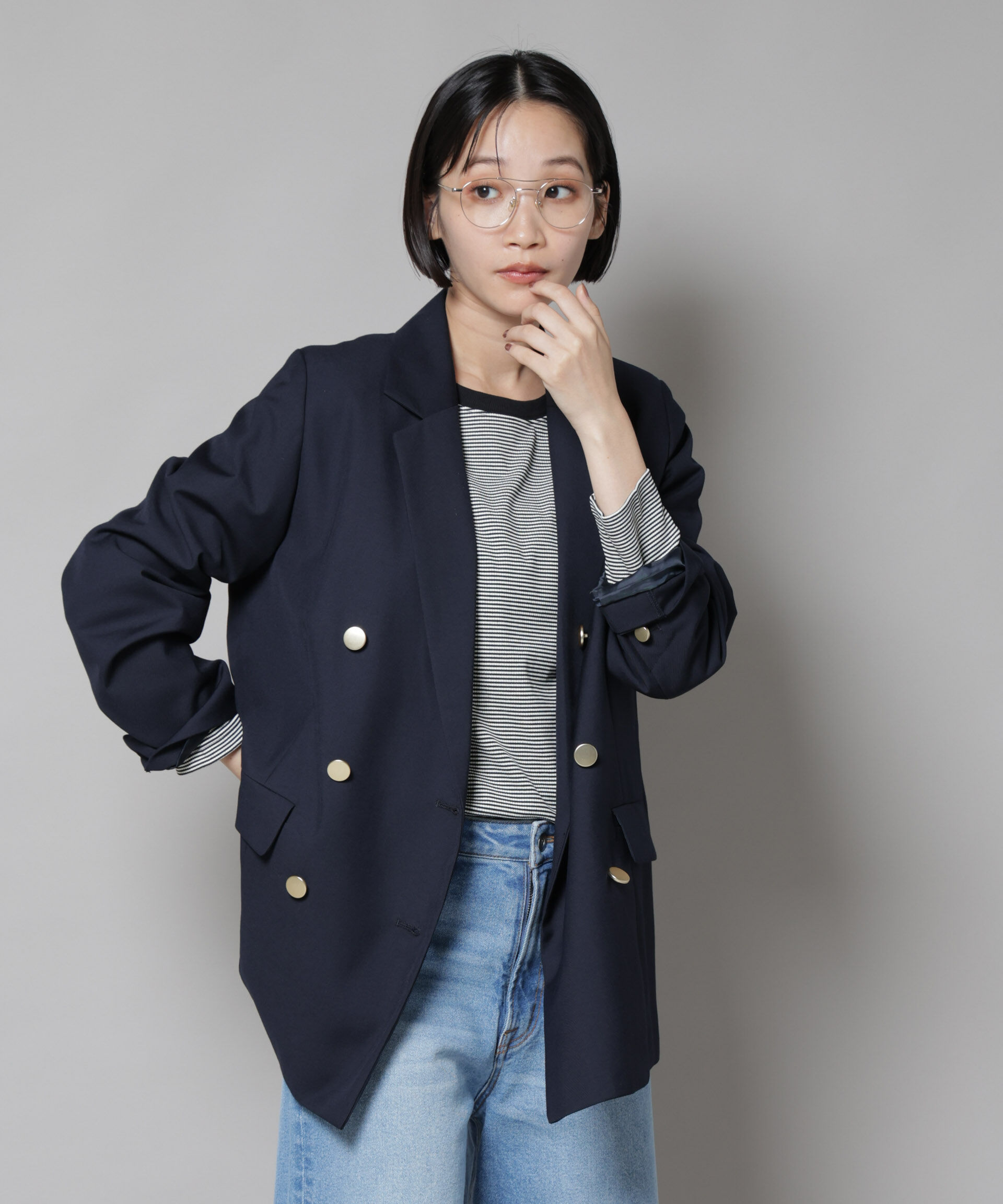 nano･universe「ダブルブレストジャケット」|テーラードジャケット|