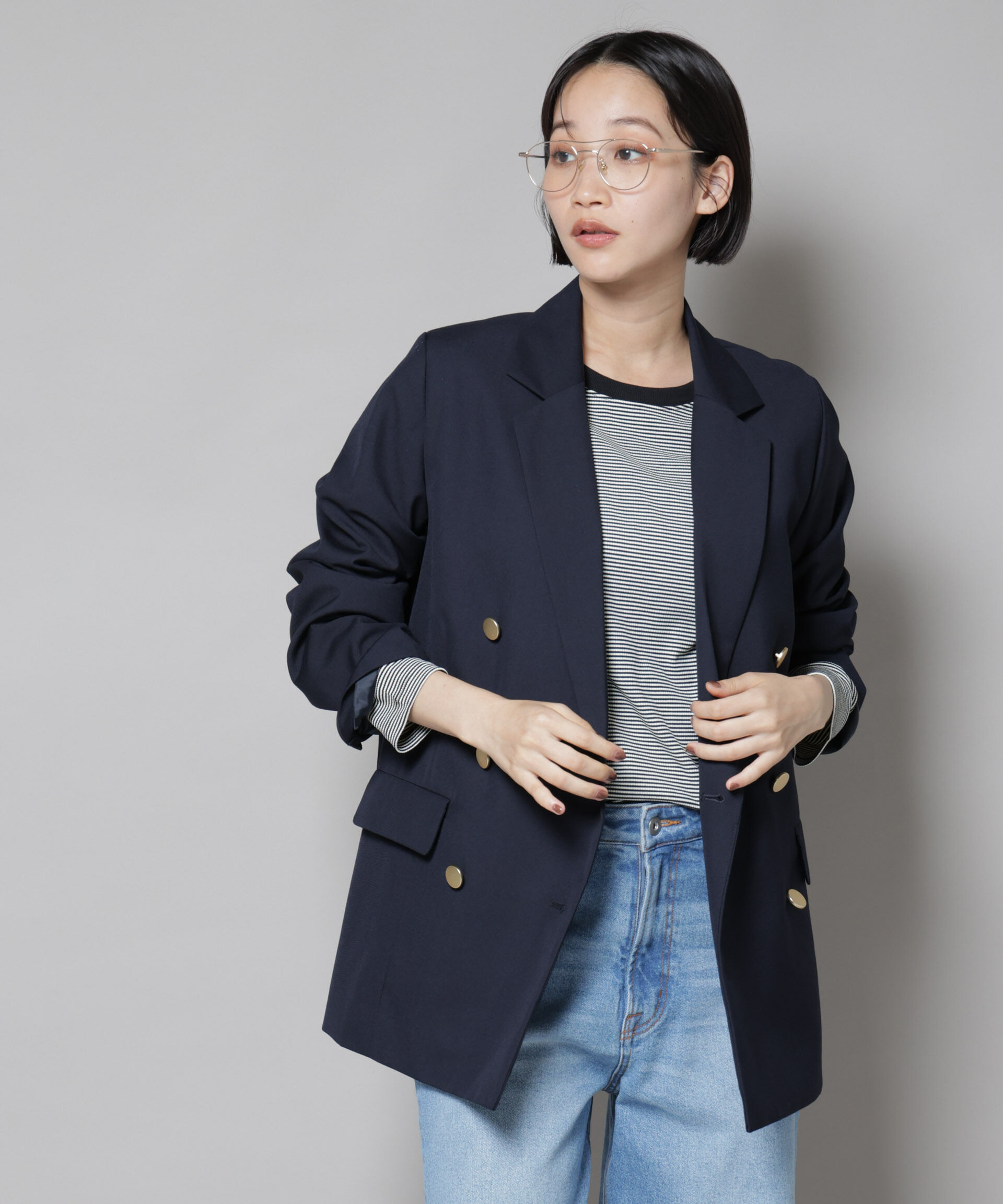 nano･universe「ダブルブレストジャケット」|テーラードジャケット|