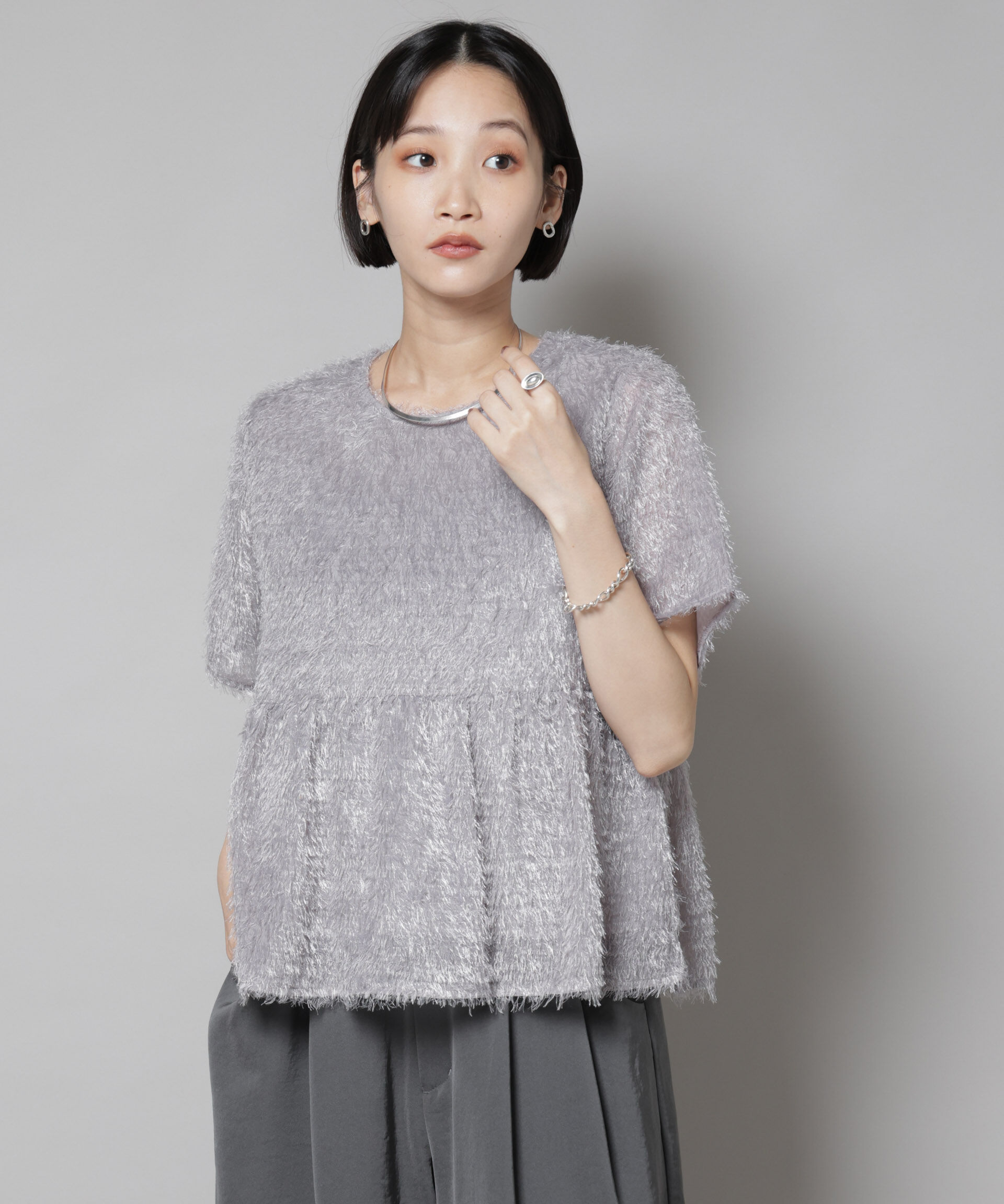 nano･universe「フリンジシフォンギャザーブラウス(セットアップ可)」|シャツ・ブラウス|