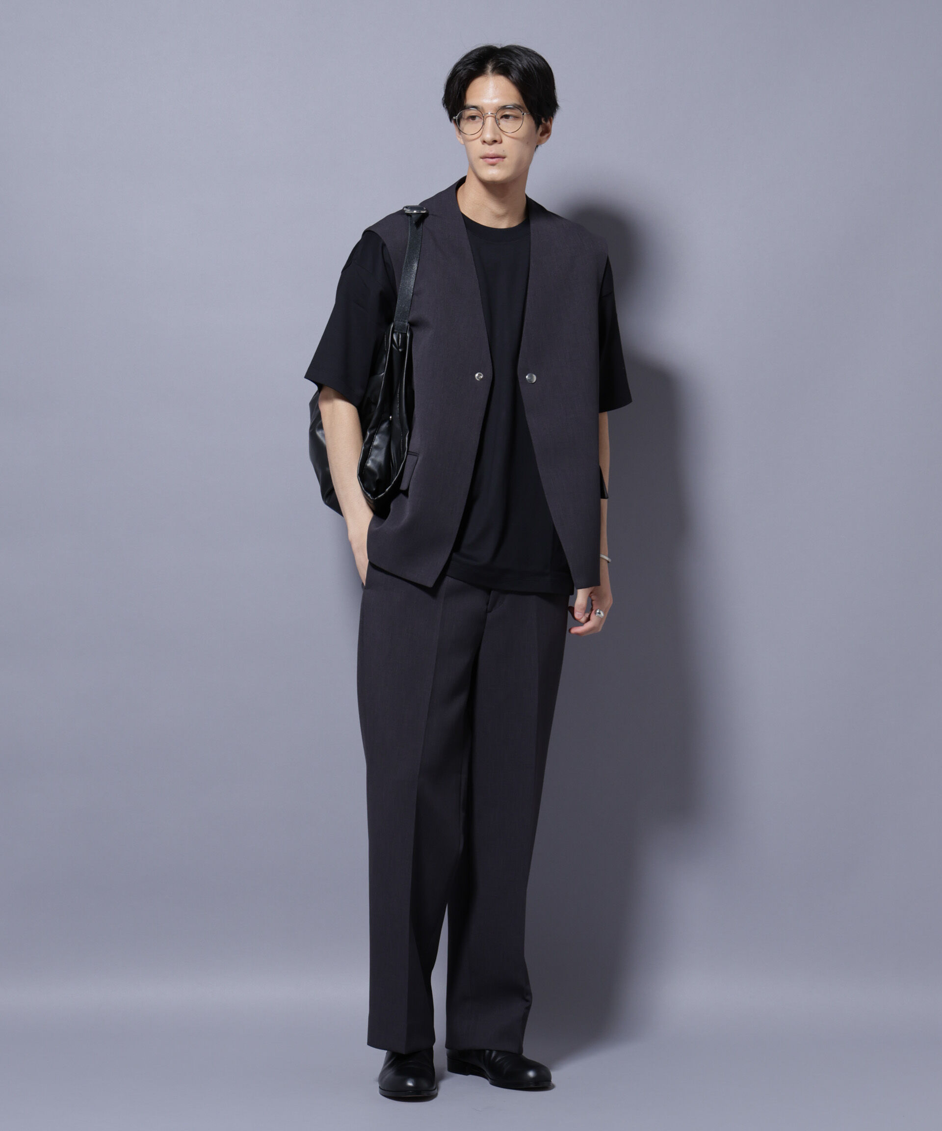 nano･universe「Reflax(R) ダブルクロスウェザーストレートパンツ(セットアップ可)」|チノ|