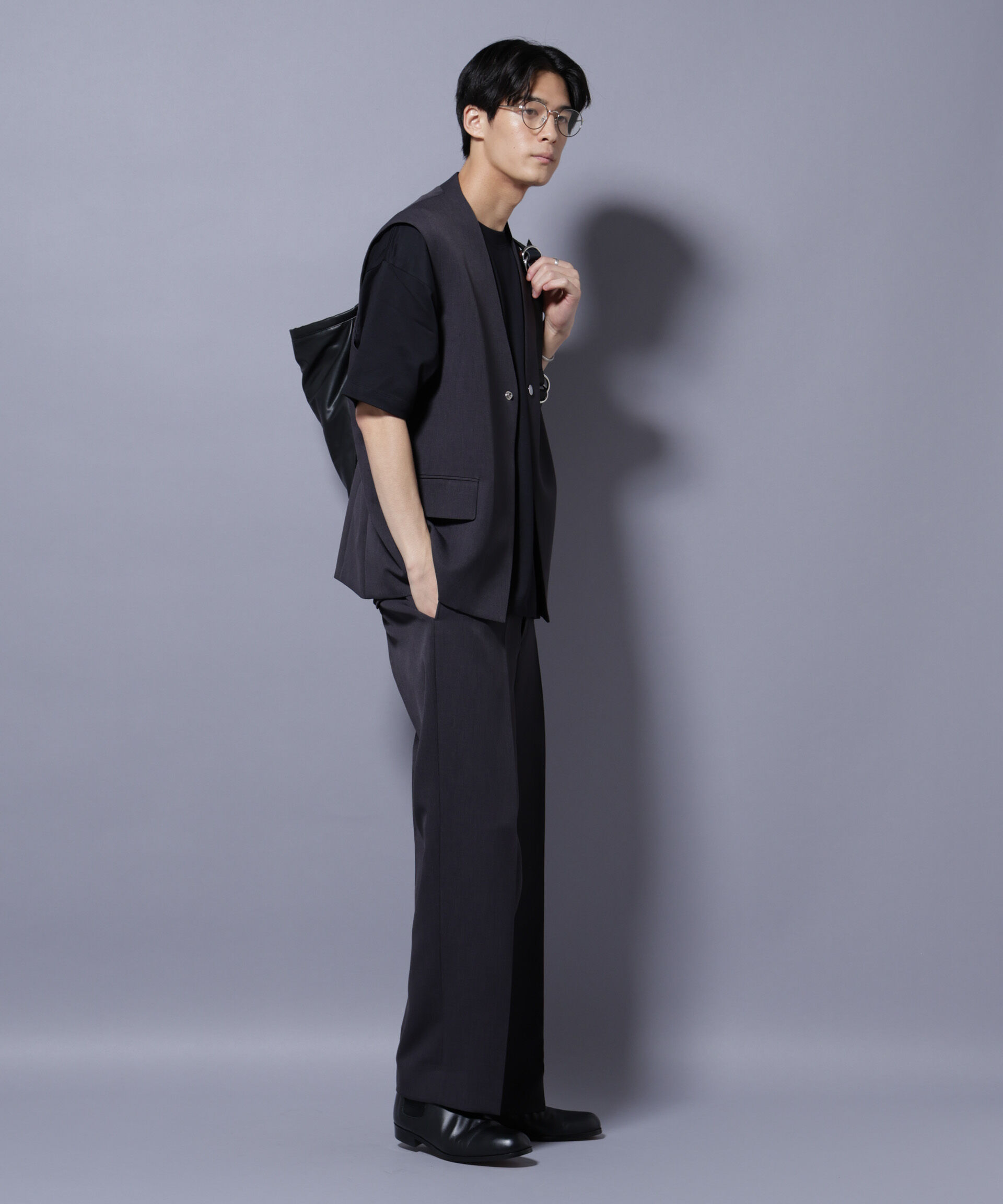 nano･universe「Reflax(R) ダブルクロスウェザーストレートパンツ(セットアップ可)」|チノ|