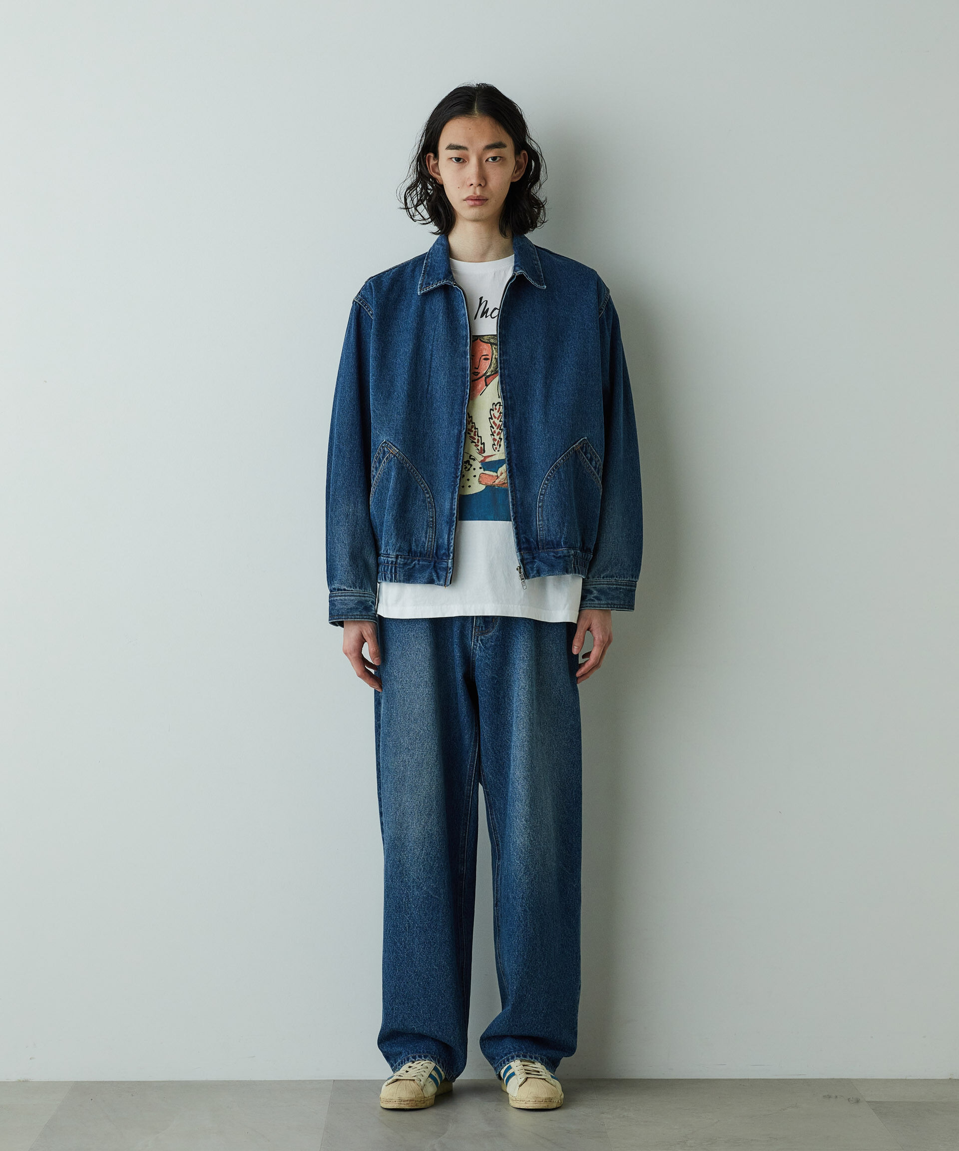  「「HOTEL PALACE」オテルパラス 13ozバイオブリーチルーズシルエットデニムパンツ」|デニム|