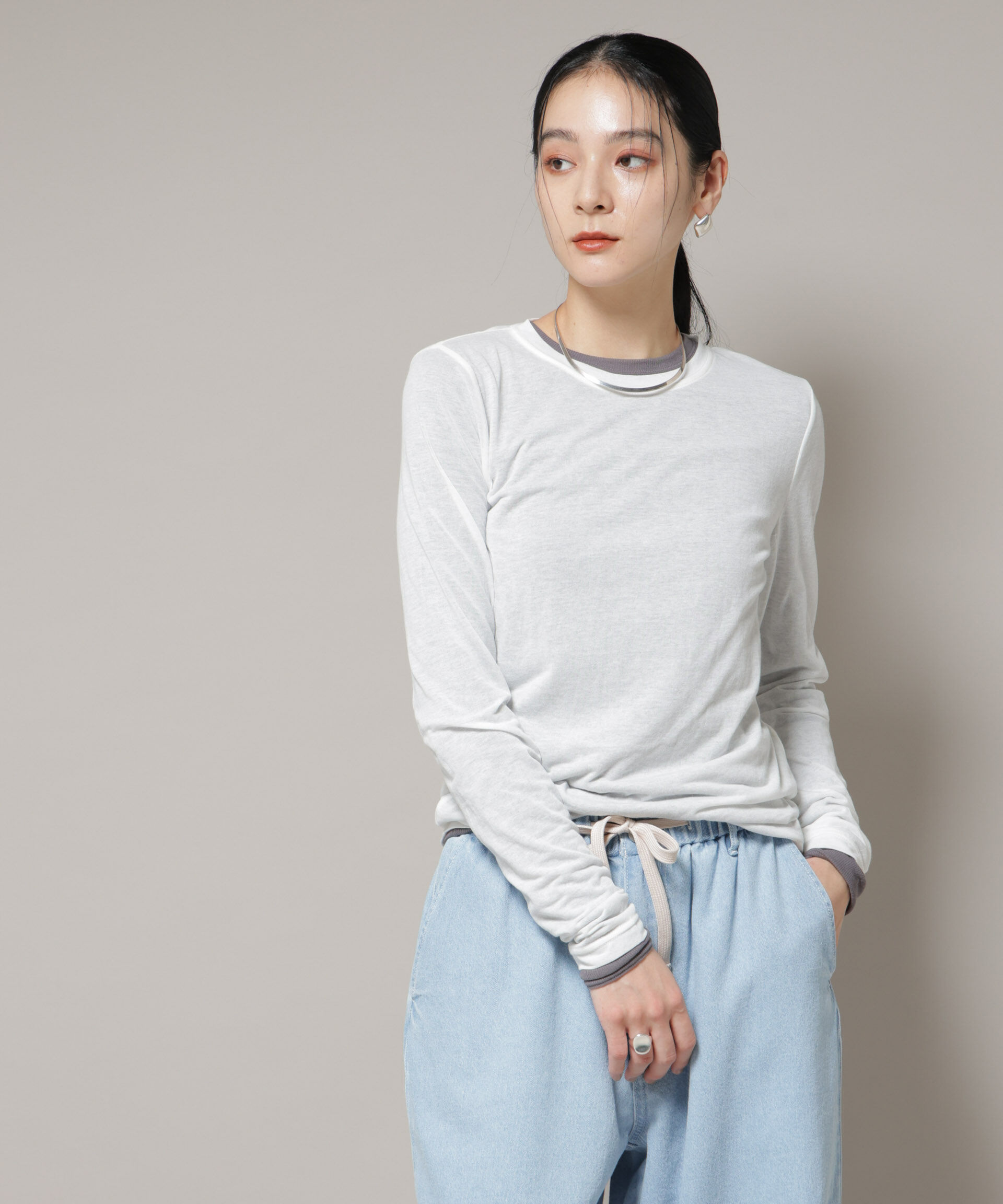 nano･universe「シアーテレコ＆天竺ロンTeeセット」|Tシャツ・カットソー|