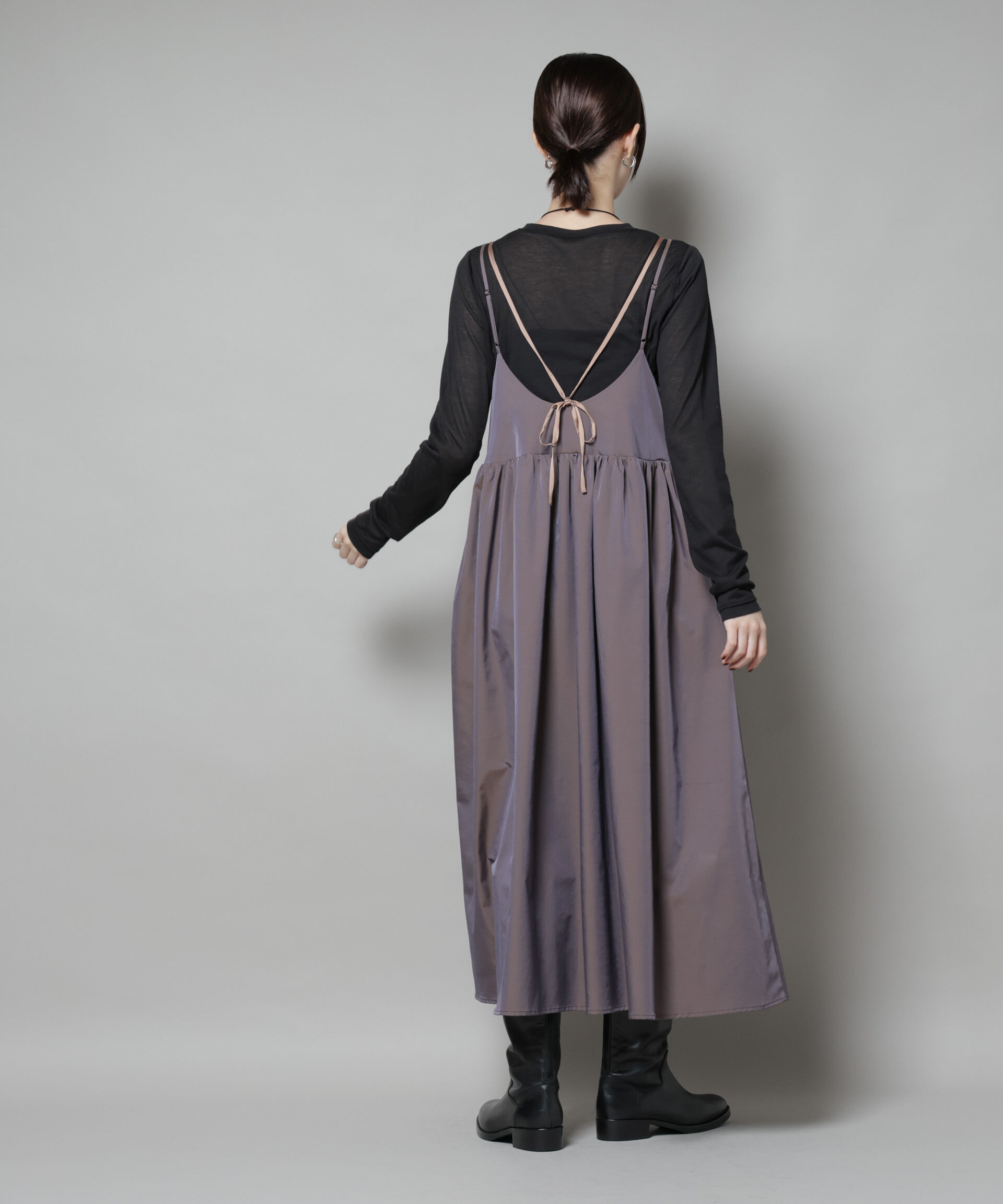 nano･universe「シャンブレータフタキャミレイヤードワンピース」|ワンピース|