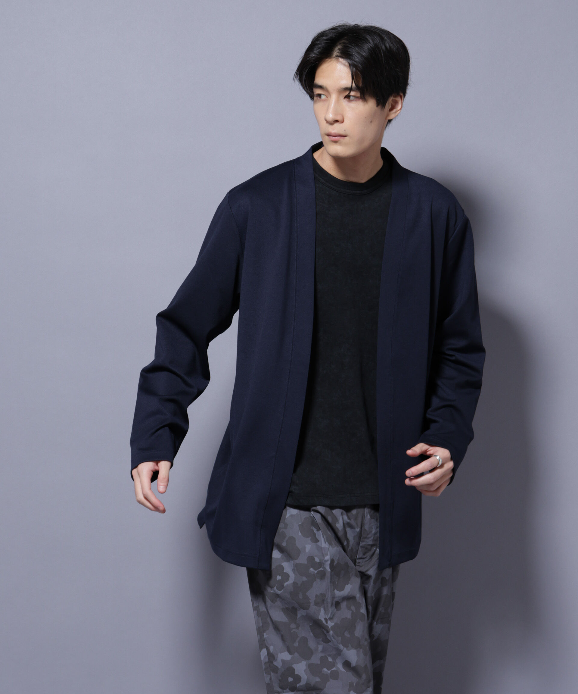 nano･universe「ダブルジャージー着流しカーディガン」|Tシャツ・カットソー|