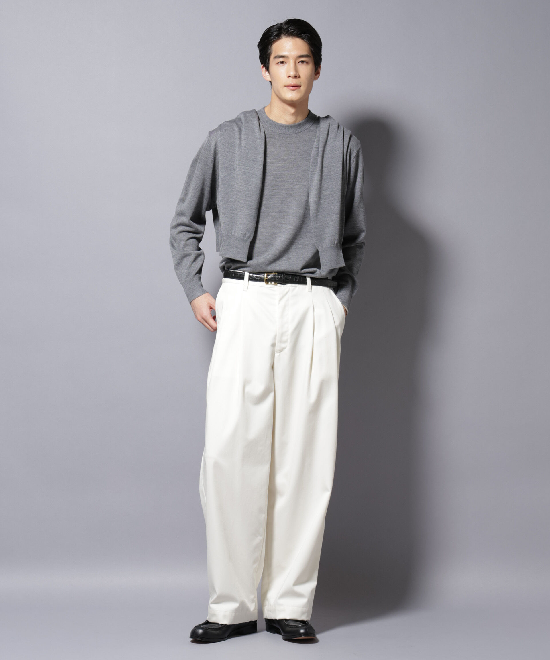 nano･universe「「毛玉レスニット」ファインゲージクルーネック」|ニット・セーター|