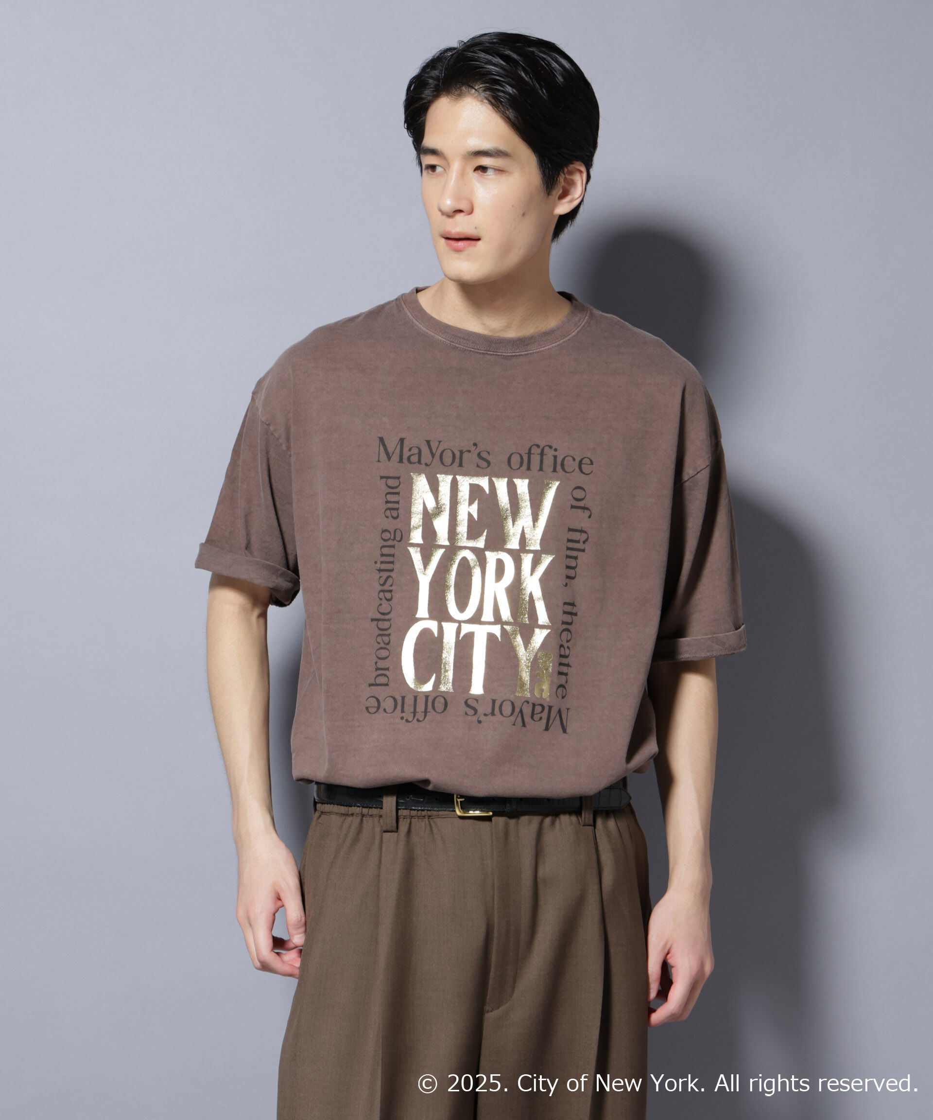 nano･universe「別注GOOD ROCK SPEED NYC 箔プリントＴシャツ」|Tシャツ・カットソー|