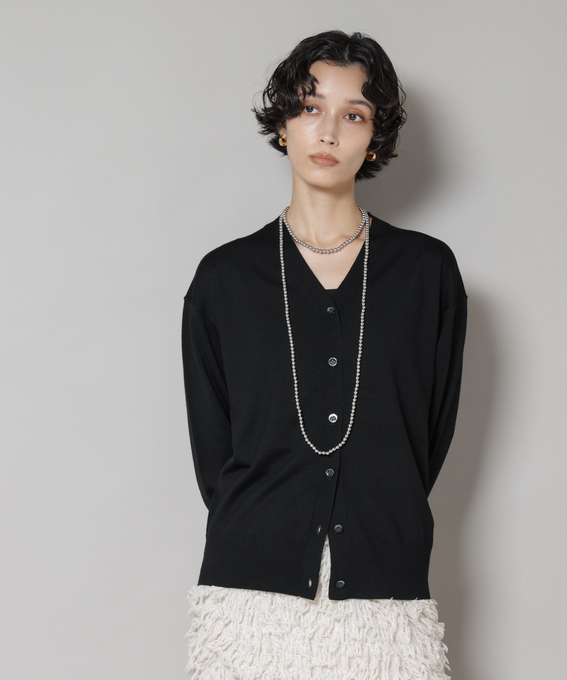 nano･universe「毛玉レスニット2wayカシュクールカーディガン」|ニット・セーター|